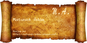 Matusek Ádám névjegykártya